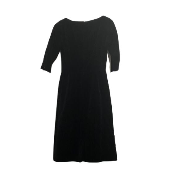 Vintage 1950s Black Form Fitting Dress with Wide Neck Opening Sz 13 - Picture 1 of 7